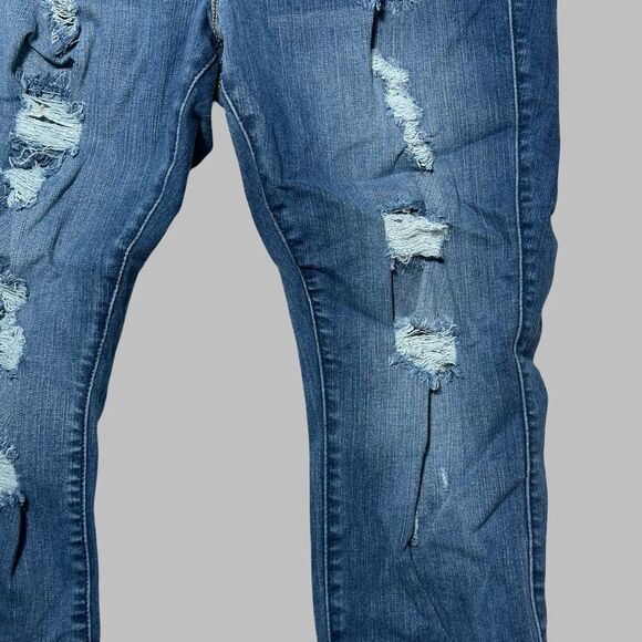 Torrid Womens Bombshell Skinny Jeans Size 18 SHORT Blue Distressed Medium Wash‎ - Picture 3 of 11